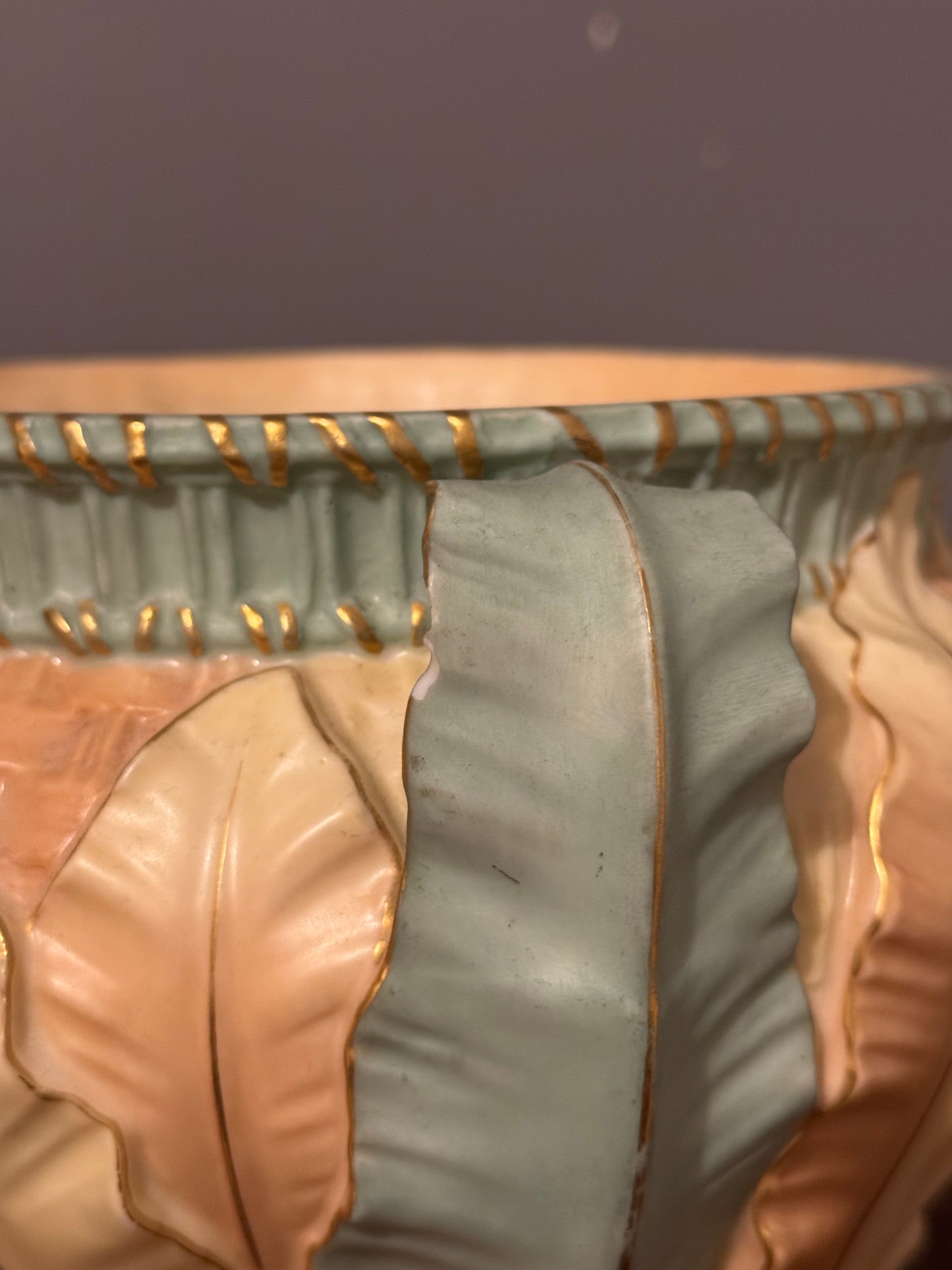 Antique Royal Worcester Blush Ivory Jardinière